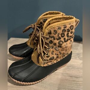 Marley Lily Cheetah print rain boots size 10